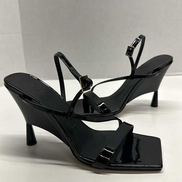 Gia Borghini RHW Rosie High Heels Shoes Square Toe Patent Leather Black Size 7 - Picture 2 of 14